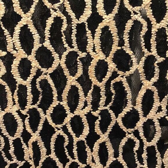 Dress by Kataya black mesh with tan overlay pattern ladies size 16 - Picture 3 of 9